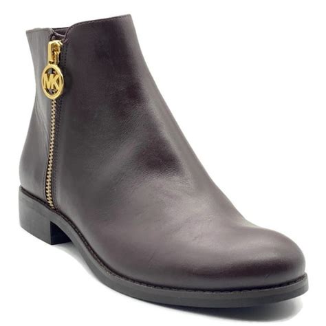 MICHAEL Michael Kors Jaycie Flat Polished Leather Zip Booties 